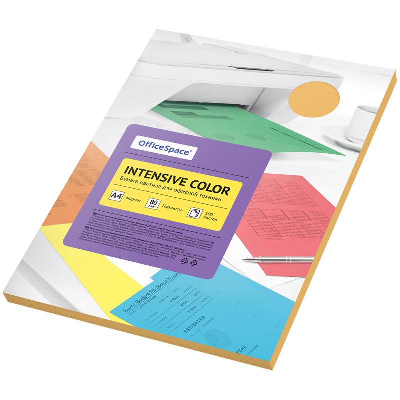 Бумага OfficeSpace IC_38229 Intensive Color А4, 80г/м2, 100л.  (оранжевый) 315726
