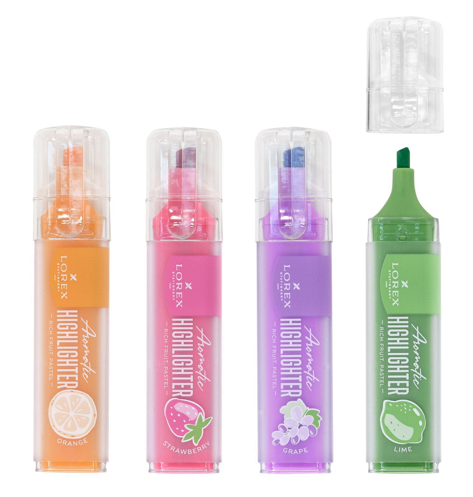 Маркер текст. Lorex LXTMA-RFPD 1-3,5мм "RICH FRUIT.PASTEL" аромат., скошенный, ассорти 216336