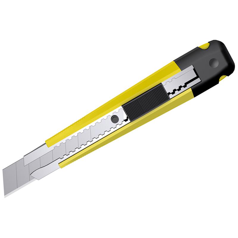 Нож канц. 18мм Berlingo BM4124_b "Hyper", auto-lock, металл. направл., желтый 316189
