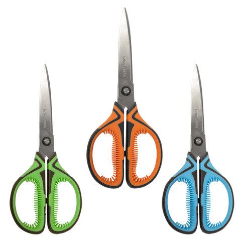 Ножницы 19см Brauberg 237456 "ULTRA COLOR" резиновые ребристые вставки, ассорти