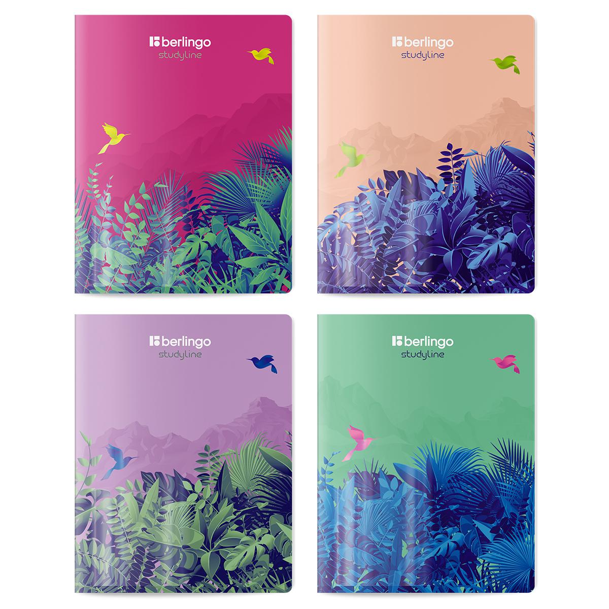 Тетрадь  48л. Berlingo CBs_48S20 клетка "Flower Art", софт-тач, ассорти 380576