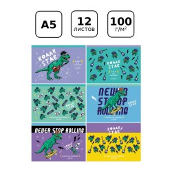 Альбом 12л. А5 БиДжи 10949 "Roaar star" на скрепке 339446