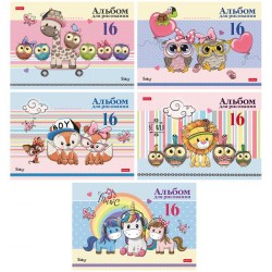 Альбом 16л. Хатбер 16А4В "Мультяшки" на скрепке 280772