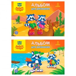 Альбом  8л. Мульти-Пульти А08_11599 "Приключения Енота" на скрепке, с раскраской 240239