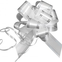 Бант декоративный Veld-co 44919 "Шар", 30*1000мм, белый с серебром 242704