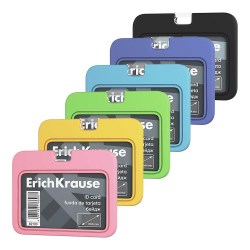 Бейдж ErichKrause 62103 85*54мм горизонтальный, силиконовый, ассорти