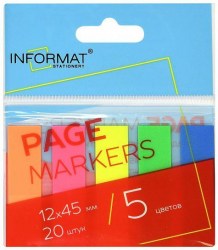 Блок липкий 5*12*44 inФормат ZP1245-5N неон пластик 071284