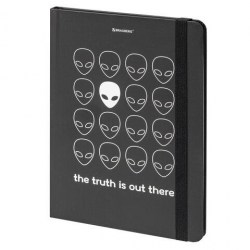 Блокнот А5 Brauberg 113722 "Aliens" 96 л., с резинкой в клетку