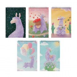 Блокнот А5 BrunoVisconti 3-40-245 40л. "Лавандовые ламы" на гребне, клетка, ассорти 