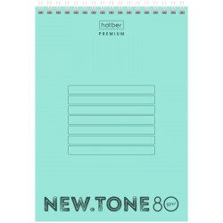 Блокнот А5 Хатбер 80Б5A1гр_05039 80л. "NEWtone Pastel. Мята" на гребне, пласт.обложка 302567