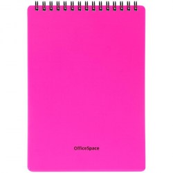 Блокнот А5 OfficeSpace Б5к60грП_35403 "Neon" 60л. на гребне розовый, пласт.обложка 310414