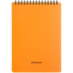 Блокнот А5 OfficeSpace Б5к60грП_35405 "Neon" 60л. на гребне оранжевый, пласт.обложка 310415