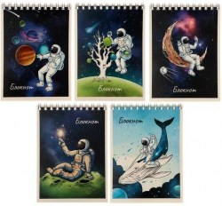 Блокнот А6 Альфа-тренд 410005/15 "Космос" 40 л., гребень, клетка