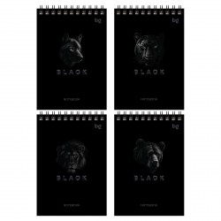 Блокнот А6 БиДжи 07052 "Just black" 60л.,на гребне 379080