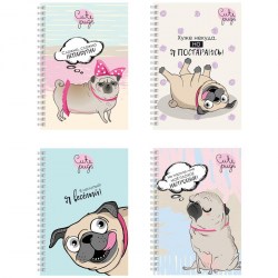 Блокнот А6 БиДжи 10129 "Милый мопс" 80л. на гребне 331621