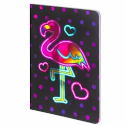 Блокнот А6 Юнландия 662701 "Фламинго" 32 л., сшивка, голограмма, клетка