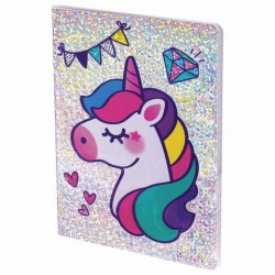 Блокнот А6 Юнландия 662705 "Единорог" 32 л., сшивка, тиснение, клетка