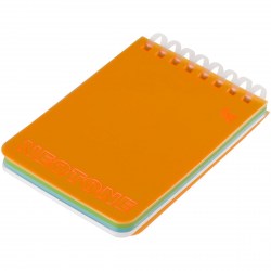 Блокнот А7 БиДжи 61071 80л. "Neotone", оранжевый, на гребне, 4-х цветный блок 369663