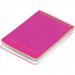 Блокнот А7 БиДжи 61075 80л. "Neotone", розовый, на гребне, 4-х цветный блок 369665