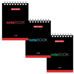 Блокнот А7 Brauberg 129855 40л. "Черный стиль" клетка, на гребне 