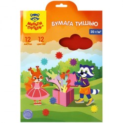 Бумага поделочная Мульти-Пульти Т12_40461 "Тишью" 12л. 12цв. А4