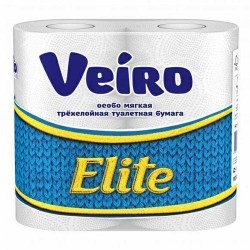 Бумага туалетная 9С34 3-сл, белая Veiro Elite/Delicate /4рул/ (Сыктывкар)