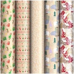 Бумага упаковочная ArtSpace ПБ100м_32873 "Уютный праздник", 70г/м2, 70*100см 302666