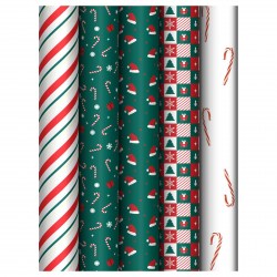 Бумага упаковочная MESHU MS_66806 "Christmas pattern" 80г/м2,  70*100см ассорти 383280