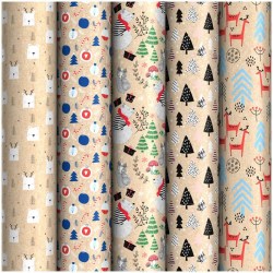 Бумага упаковочная MESHU ПБК100м_33579 "Happy New Year", 90г/м2,  70*100см 303796