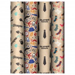 Бумага упаковочная MS_62824 "Super Man" 70г/м2,  70*100см ассорти 372635