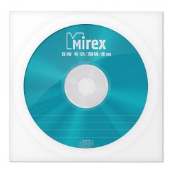 Диск CD-RW MIREX 700Мб 4X-12X в бумажном конверте с окном UL121002A8C