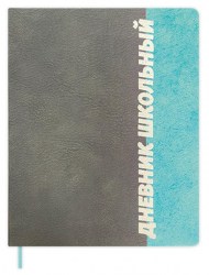 Дневник Альфа-Тренд 110120 "Шрифт" 1-11 класс, черно-бирюзовый, иск.кожа, твердый переплет