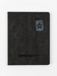 Дневник Альфа-Тренд 110135 "Юнармия" 1-11 класс, жетон-сизый, иск.кожа, твердый переплет