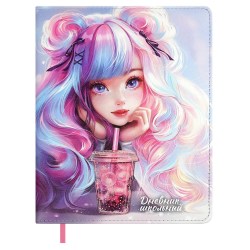 Дневник Феникс 68670 "Девочка с бабл-ти" тв. переплёт, иск.кожа