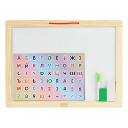 Доска MMD_49198 меловая/магнитно-маркерная (маркер, мелки, губка, магниты) /ТРИ СОВЫ/