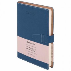 Ежедневник 2025г. BRAUBERG 115879 "Journal" А5, синий, под кожу