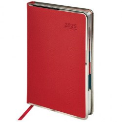 Ежедневник 2025г. GALANT 115722 "Infinity Silver", под кожу, красный