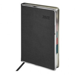 Ежедневник 2025г. GALANT 115724 "Infinity Silver", под кожу, серый