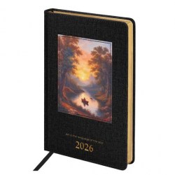 Ежедневник 2026г. BRAUBERG 117405 "ArtGallery" А5, черный