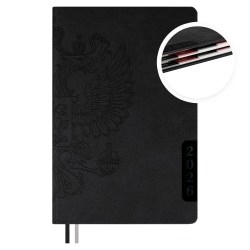 Ежедневник 2026г. Феникс 70245 А5, 176 л., иск.кожа "Наппа", черный