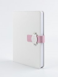 Ежедневник А5 2026г. Альфа-Тренд 310160 "Болонья" белый+розовый хлястик, тв. переплет