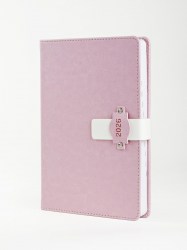 Ежедневник А5 2026г. Альфа-Тренд 310161 "Болонья" розовый+белый хлястик, тв. переплет