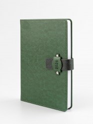 Ежедневник А5 2026г. Альфа-Тренд 310162 "Болонья" зеленый+темно-зеленый хлястик, тв. переплет