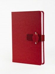 Ежедневник А5 2026г. Альфа-Тренд 310163 "Болонья" Красный+бордовый хлястик, тв. переплет