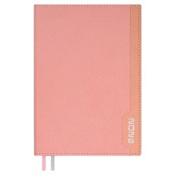 Ежедневник А5 2026г. Феникс 70235 ДЖУТ розовый, кожзам, 176л., ляссе