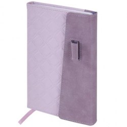 Ежедневник Brauberg 116589 "Stitch" А 5 160л., сиреневый, с магнитом