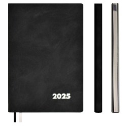 Еженедельник 2025г. Феникс 67081 "Нубук" А5, 80л., черный