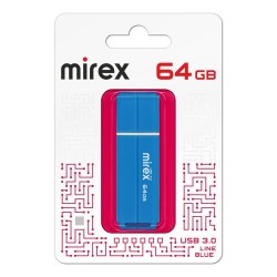Флэш-диск Mirex LINE BLUE 64GB USB 3.0 ecopack 13600-FM3LBU64