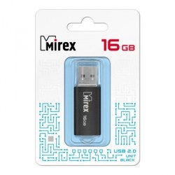 Флэш-диск Mirex UNIT BLACK 16GB ecopack 13600-FMUUND16