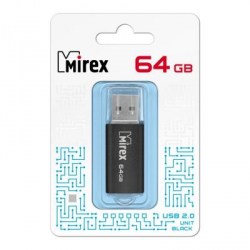 Флэш-диск Mirex UNIT BLACK 64GB ecopack 13600-FMUUND64